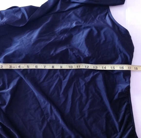 SHEIN One Shoulder Ruched Ruffle Tankini Swim Top. - Picture 5 of 8